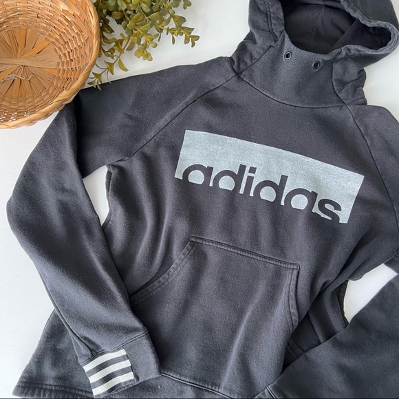 Adidas | Black Mock Neck Hooded Sweatshirt - Picture 3 of 9